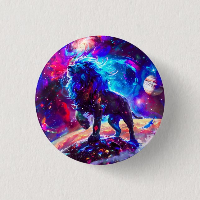 Galaxy Lejon Blue Knapp (Framsida)