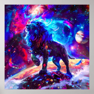Galaxy Lejon Blue Poster