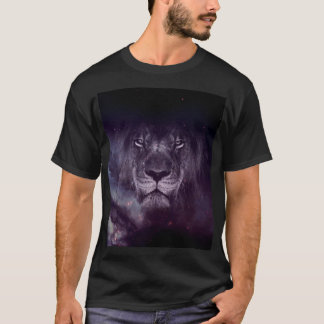 Galaxy Lejonare Ansikte Art Tapet T Shirt