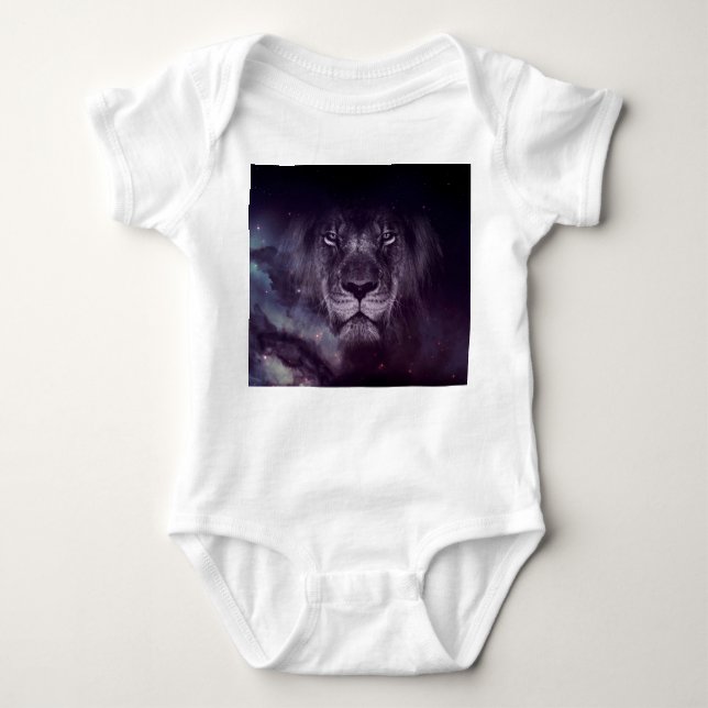 Galaxy Lejonare Ansikte Art Tapet T Shirt (Framsida)