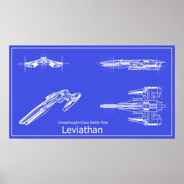 Galaxy Leviathan Blueprint Poster (Framsidan)