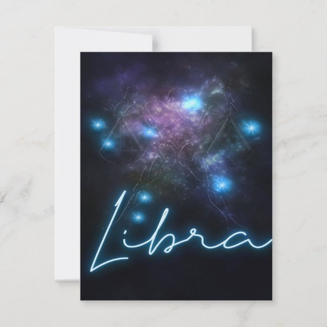 Galaxy Libra Zodiac- Funny Libra Zodiac Älskare Gi Inbjudningar (Framsida)
