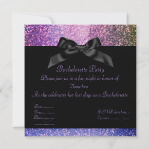 Galaxy Lila gnistra PARTY INVICATION Inbjudningar
