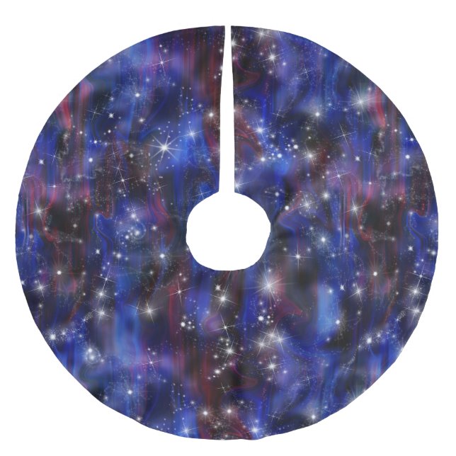 Galaxy lila vacker nattstjärnbild himmel julgransmatta borstad polyester (Framsidan)