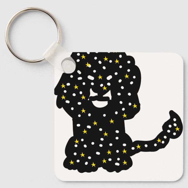 Galaxy Lion Keychain – Cosmic Mane Silhouette Nyckelring (Framsida)