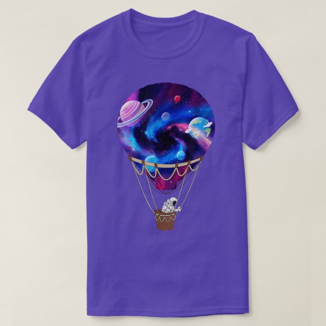 Galaxy Luftballong Astronaut Space Groovy Aest T Shirt (Design framsida)