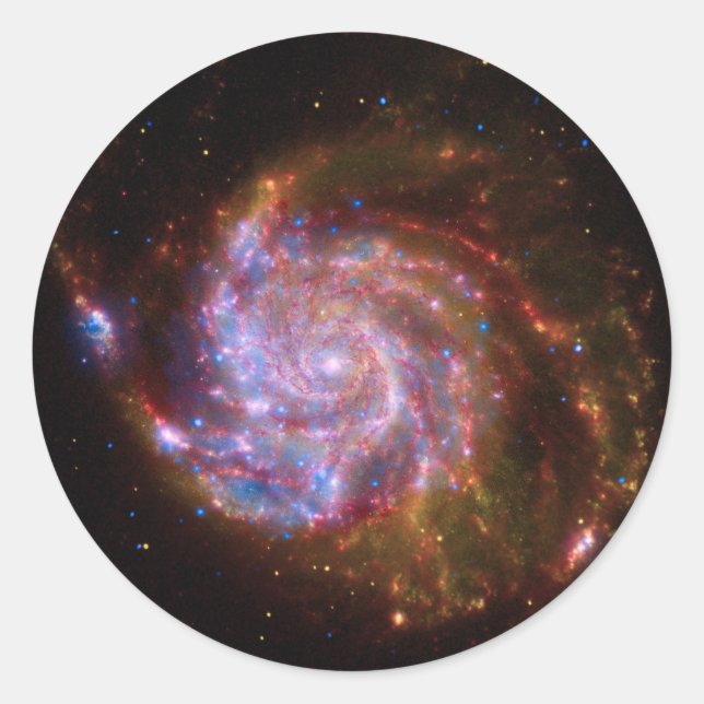 Galaxy M101 Stickers Runt Klistermärke (Framsida)