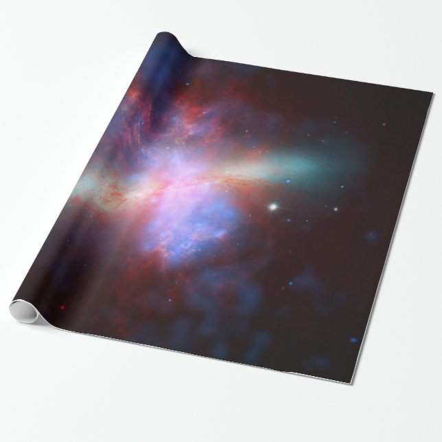 Galaxy M82 Hubble NASA Presentpapper (Utrullad)