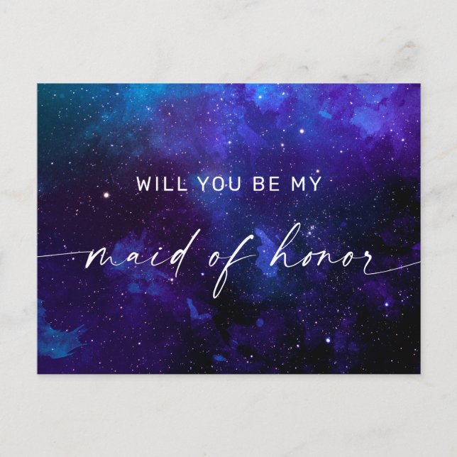 Galaxy Maid of Honor Ask. Celestial Space Proposal Vykort (Framsida)