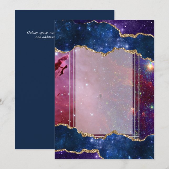 Galaxy-mallar Inbjudningar (Fram/baksida)