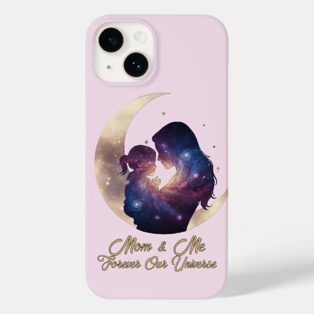 Galaxy Mama & Barn Silhuett Mån Konst (Baksida)