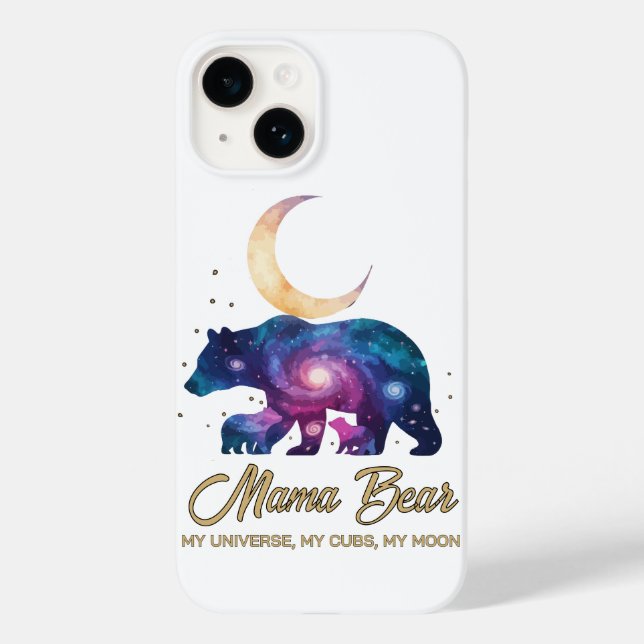 Galaxy Mama Bear & Cubs Moon Silhouette (Baksida)