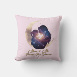 Galaxy Mama & Child Silhouette Moon Art Kudde