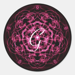 Galaxy mandala, monogram. runt klistermärke