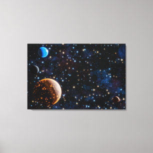 Galaxy med stjärnor och planeter canvastryck