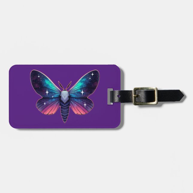 Galaxy Moth - Cosmic Space Thated Fantasy Bagagebricka (Horisontell Framsida)