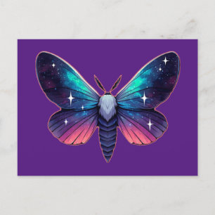 Galaxy Moth - Cosmic Space Thated Fantasy Vykort