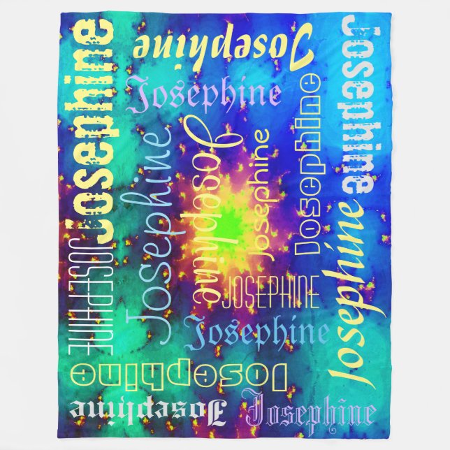 Galaxy Namn Sunburst Supernova Tie-dye Fleecefilt (Framsidan)