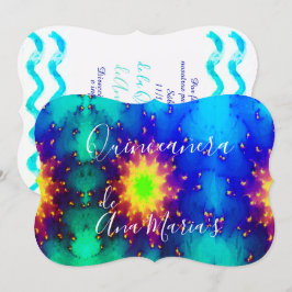 Galaxy Namn Sunburst Supernova Tie-dye-inbjudan Inbjudningar