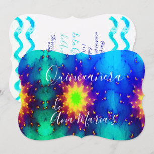 Galaxy Namn Sunburst Supernova Tie-dye-inbjudan Inbjudningar