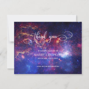 Galaxy Nebula Funeral Bereaving Tack, ditt kort