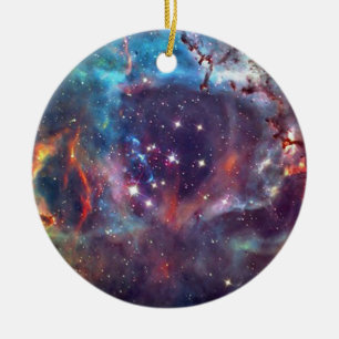Galaxy Nebula rymdbild. Julgransprydnad Keramik