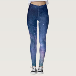 Galaxy Nebula Yoga Byxor Space Blue
