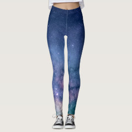 Galaxy Nebula Yoga Byxor Space Blue