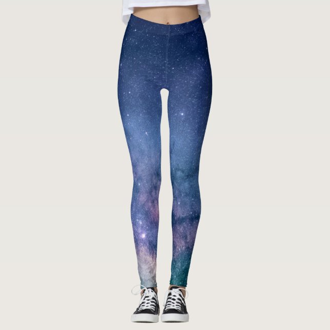 Galaxy Nebula Yoga Byxor Space Blue (Framsida)