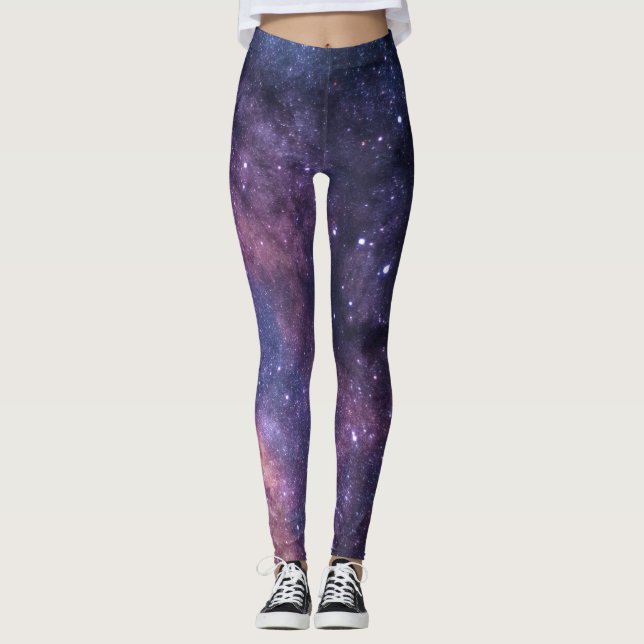 Galaxy Nebula Yoga Byxor Space Lila (Framsida)