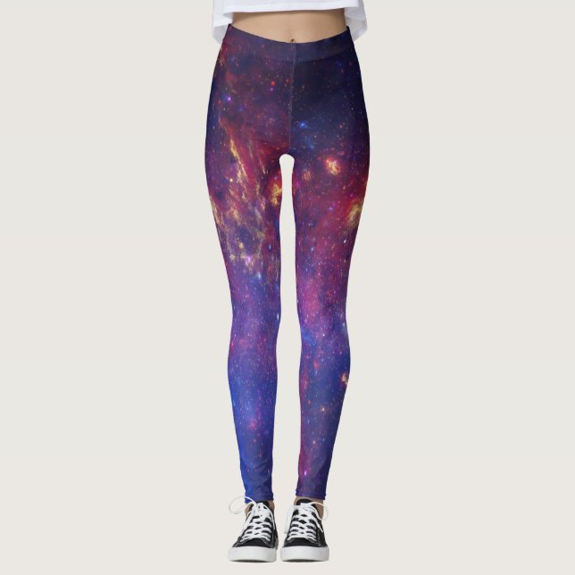 Galaxy Nebula Yoga Byxor Space Lila (Framsida)