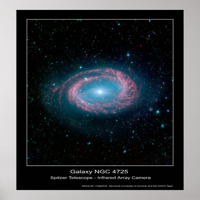 Galaxy NGC 4725 - Spitzer Space Telescope Poster (Framsidan)