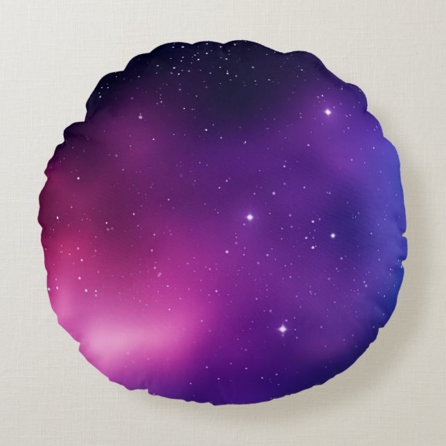Galaxy Night Himmel Nebula Mönster Stars astronomi Rund Kudde (Framsidan)
