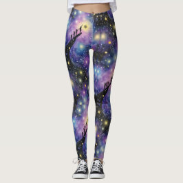Galaxy Night Himmel Seamless Mönster Leggings
