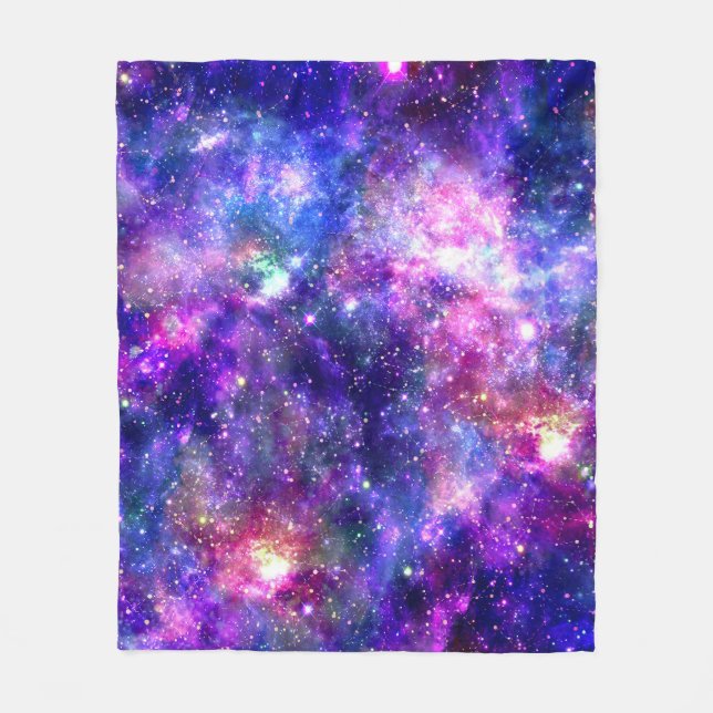 Galaxy Night Print Cosmic Design Fleecefilt (Framsidan)