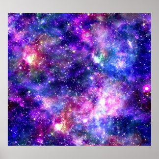 Galaxy Night Print Cosmic Design Poster