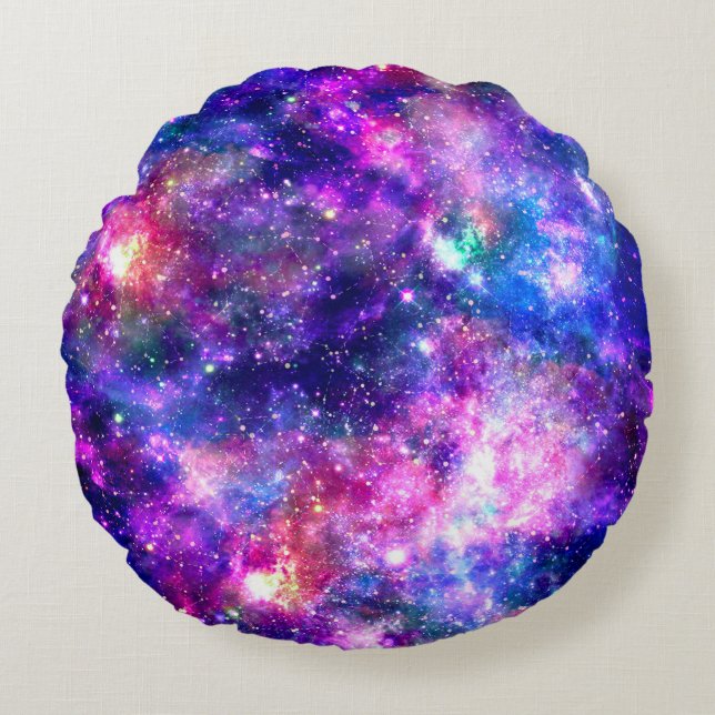 Galaxy Night Rund Kudde (Framsidan)