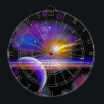 Galaxy och Stars Darttavla<br><div class="desc">Blå, nybörjande planet med galaxiska stjärnor och komet</div>