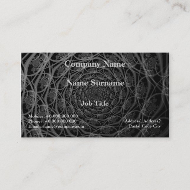 Galaxy of Filaments in Black and White Card Visitkort (Framsida)