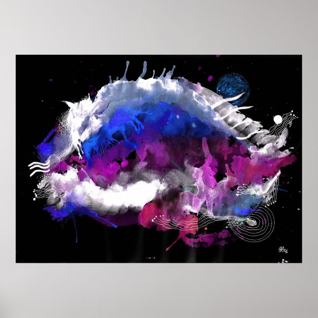 Galaxy öga vattenfärger poster (Framsidan)