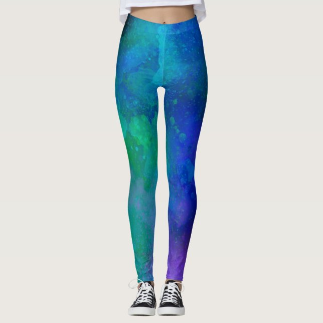 Galaxy Paint Splatter, effekt Leggings (Framsida)