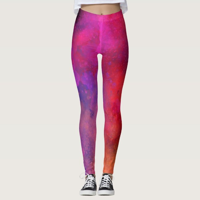 Galaxy Paint Splatter, effekt Leggings (Framsida)