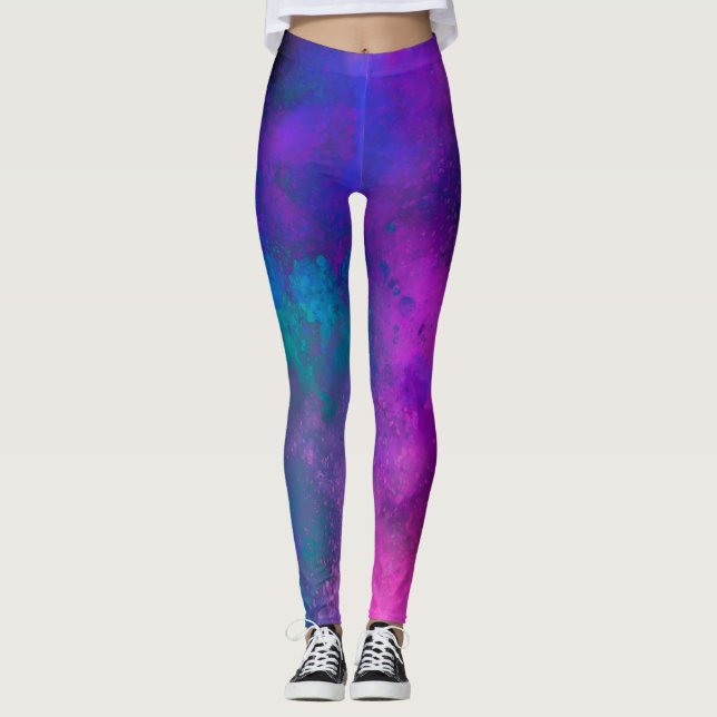 Galaxy Paint Splatter, effekt Leggings (Framsida)