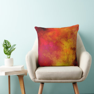 Galaxy Paint Splatter, effekt rosa orange gult Kudde