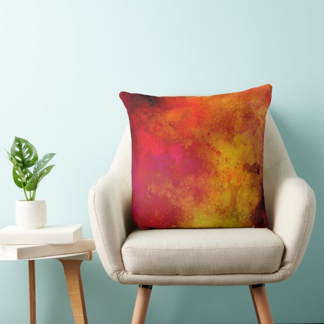 Galaxy Paint Splatter, effekt rosa orange gult Kudde (Stol)