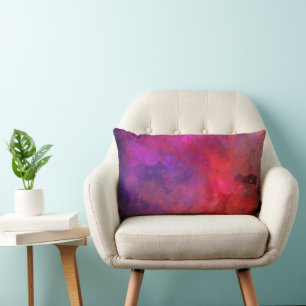 Galaxy Paint Splatter, effekt rosa orange Lumbarkudde