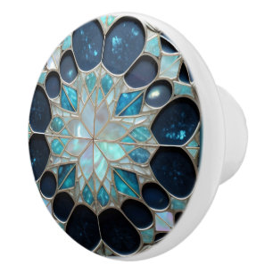 Galaxy pearl Winter-inspirerad blå teal offwhite Knopp