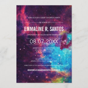 Galaxy Photo Baby Shower Inbjudan