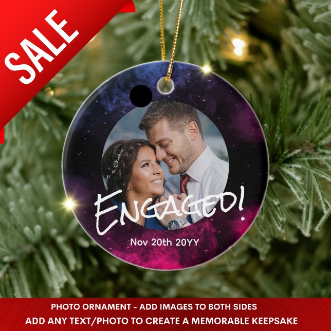 Galaxy PHOTO-Dekorationen - minimalt modernt Julgransprydnad Keramik (Skapare uppladdad)