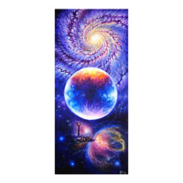 Galaxy planet och nebula fototryck